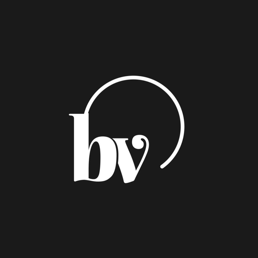 BV logo initials monogram with circular lines, minimalist and clean logo design, simple but classy style vector