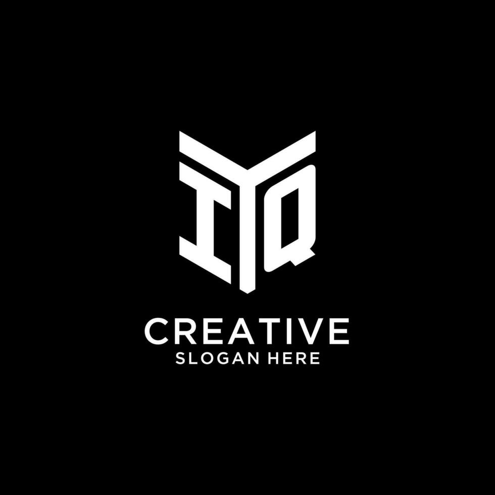 IQ mirror initial logo, creative bold monogram initial design style vector