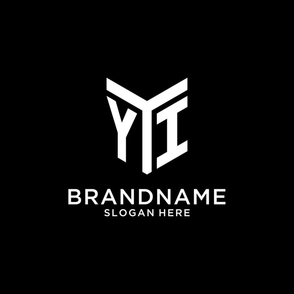 YI mirror initial logo, creative bold monogram initial design style vector