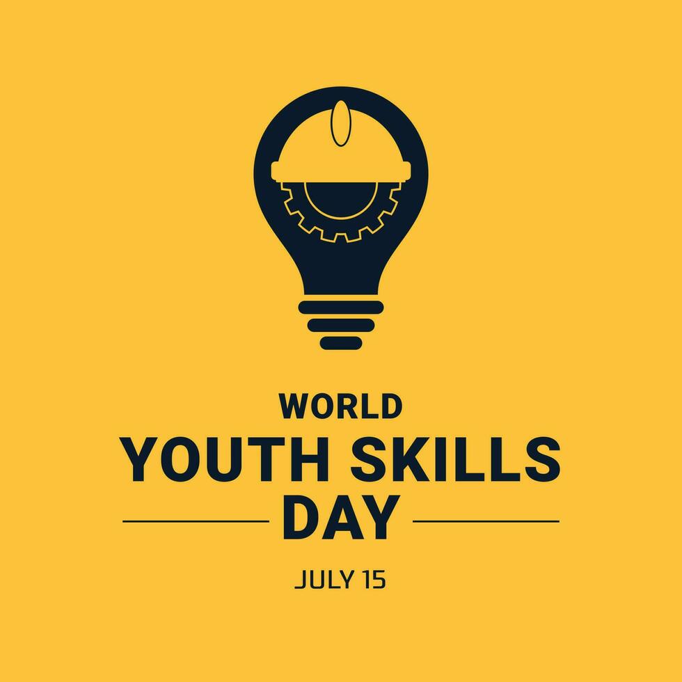 Vector illustration of world youth skills day poster or banner design