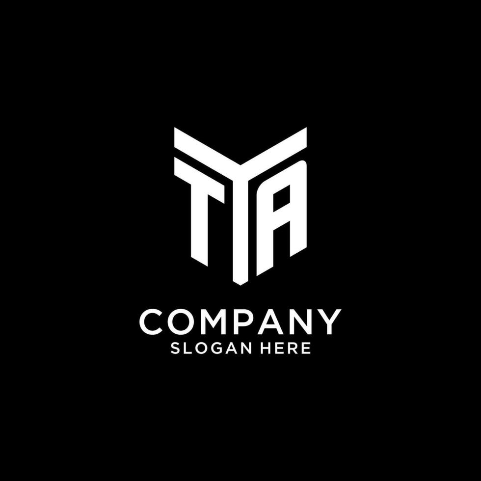 TA mirror initial logo, creative bold monogram initial design style vector