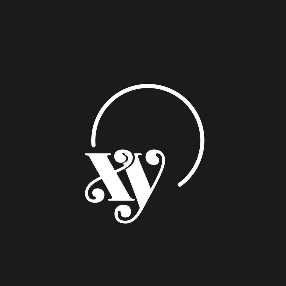 XY logo initials monogram with circular lines, minimalist and clean logo design, simple but classy style vector