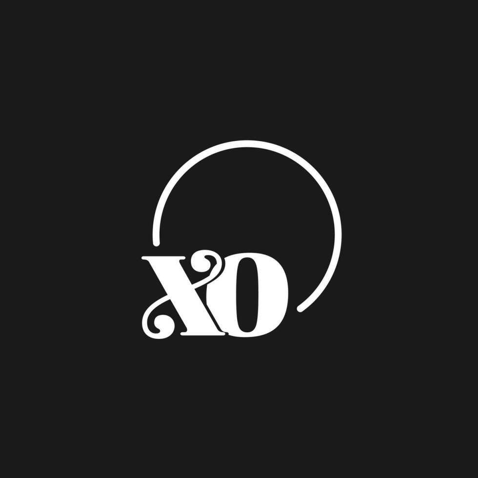 XO logo initials monogram with circular lines, minimalist and clean logo design, simple but classy style vector