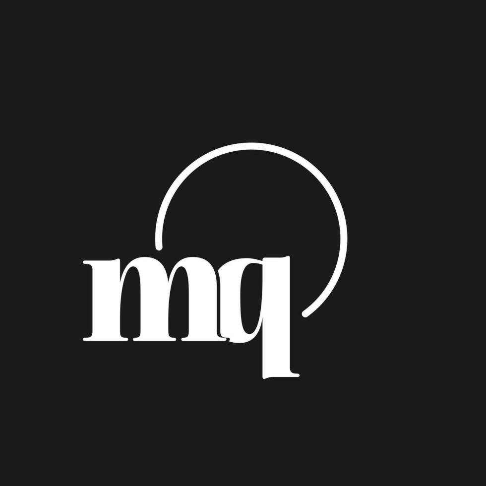 MQ logo initials monogram with circular lines, minimalist and clean logo design, simple but classy style vector