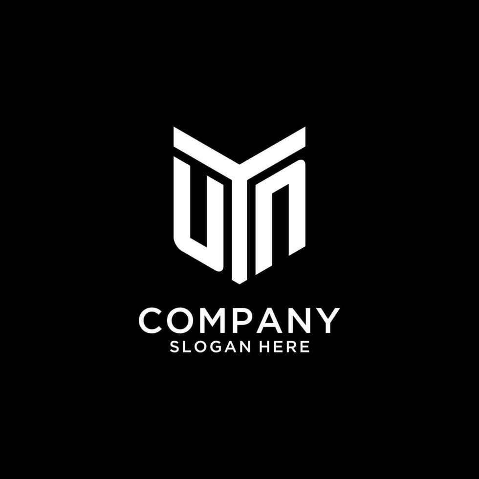 UN mirror initial logo, creative bold monogram initial design style vector