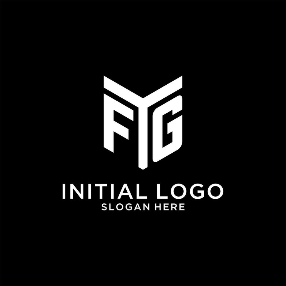 fg espejo inicial logo, creativo negrita monograma inicial diseño estilo vector