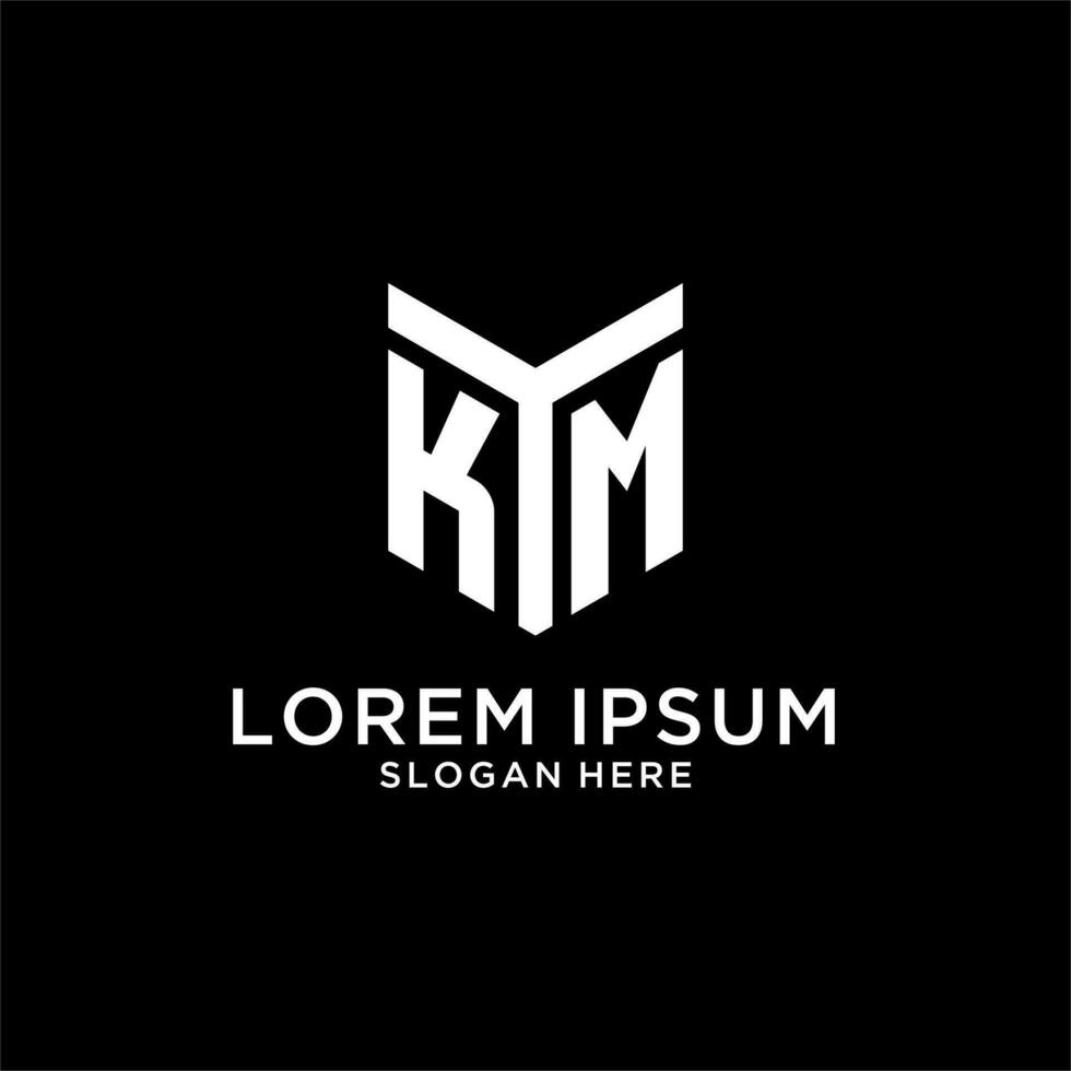 KM mirror initial logo, creative bold monogram initial design style vector