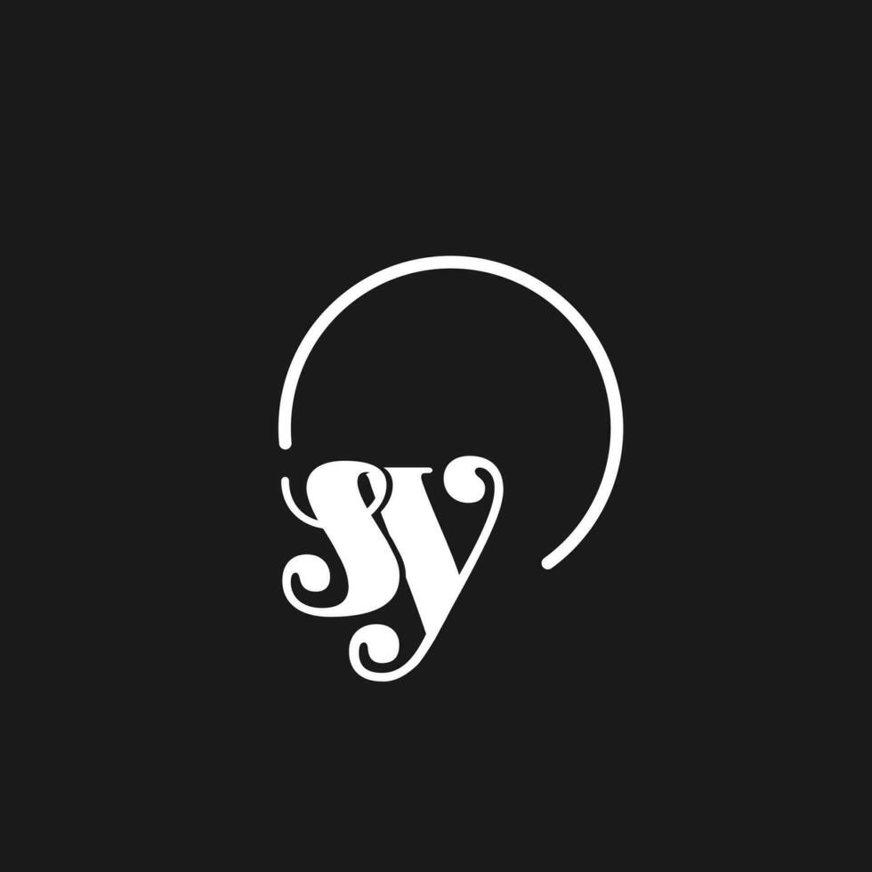 SY logo initials monogram with circular lines, minimalist and clean logo design, simple but classy style vector