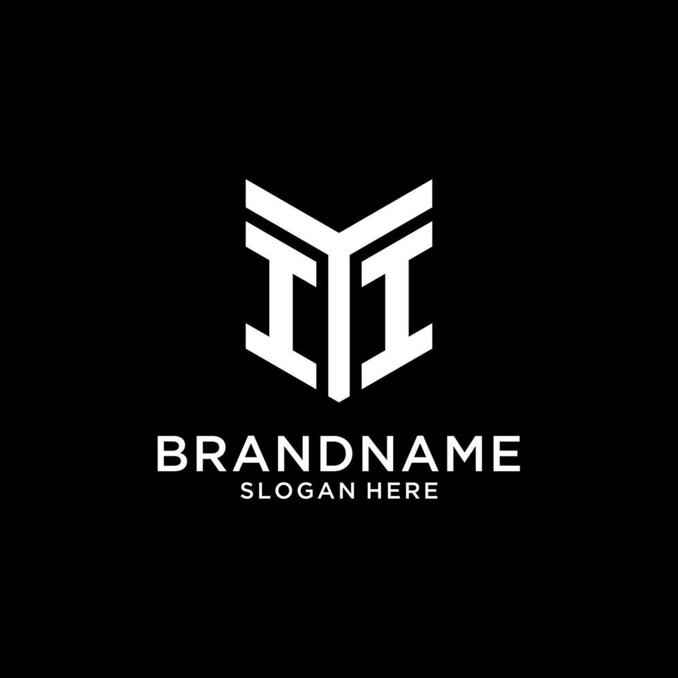 II mirror initial logo, creative bold monogram initial design style vector