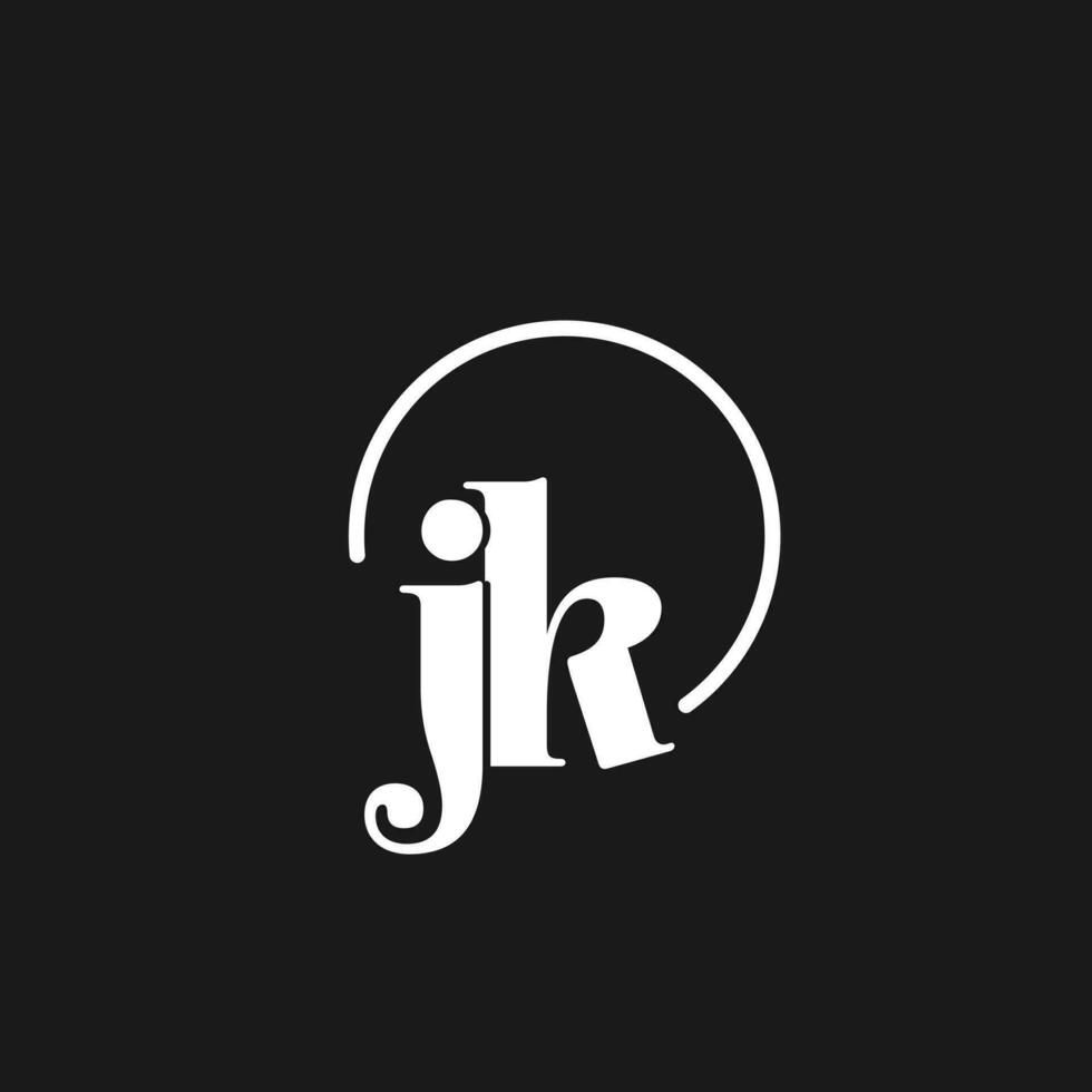 jk logo iniciales monograma con circular líneas, minimalista y limpiar logo diseño, sencillo pero de buen tono estilo vector