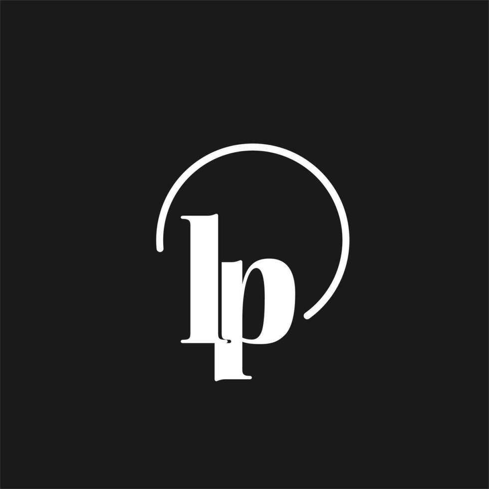 lp logo iniciales monograma con circular líneas, minimalista y limpiar logo diseño, sencillo pero de buen tono estilo vector