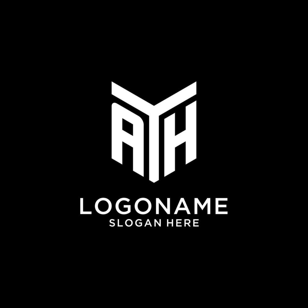 AH mirror initial logo, creative bold monogram initial design style vector