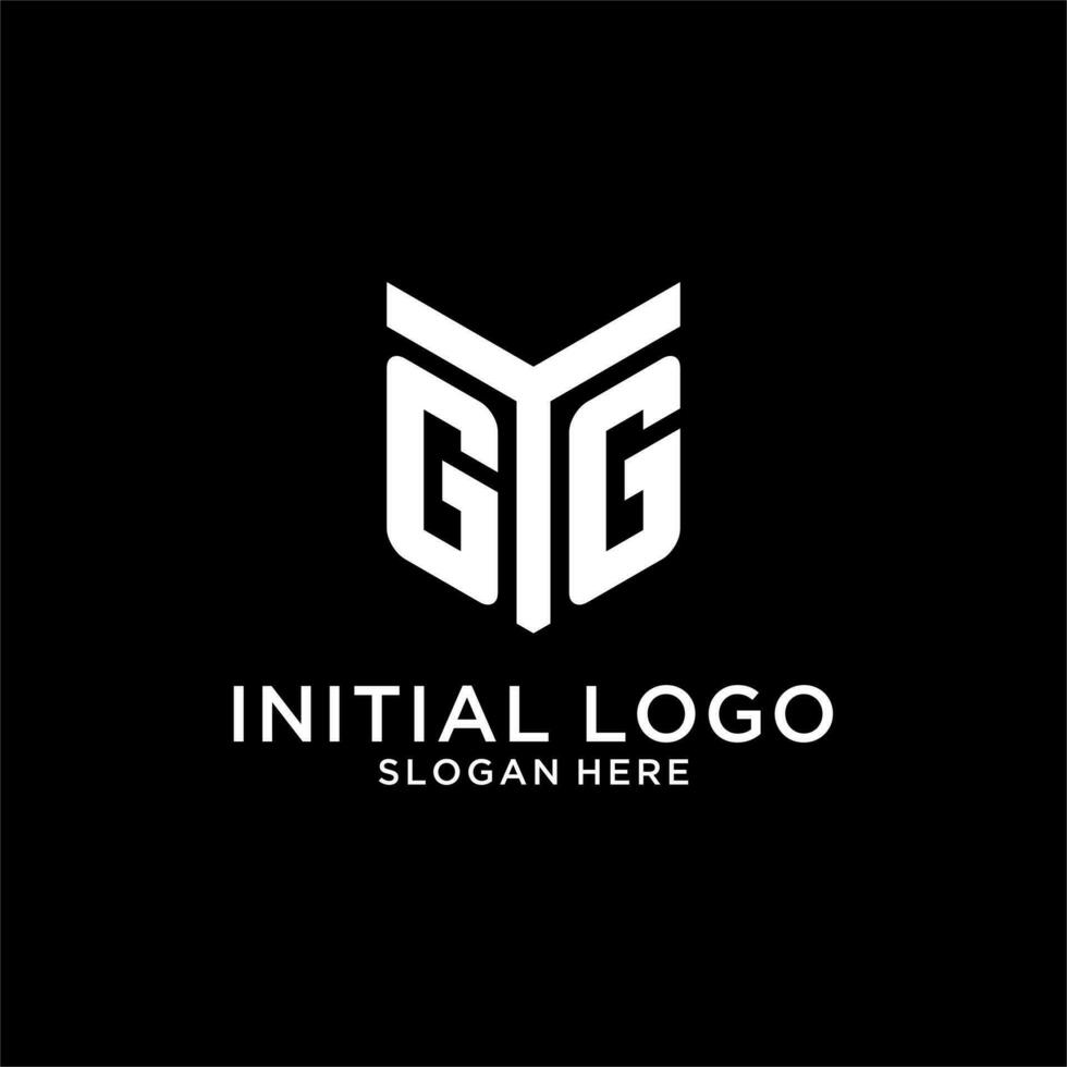 GG mirror initial logo, creative bold monogram initial design style vector