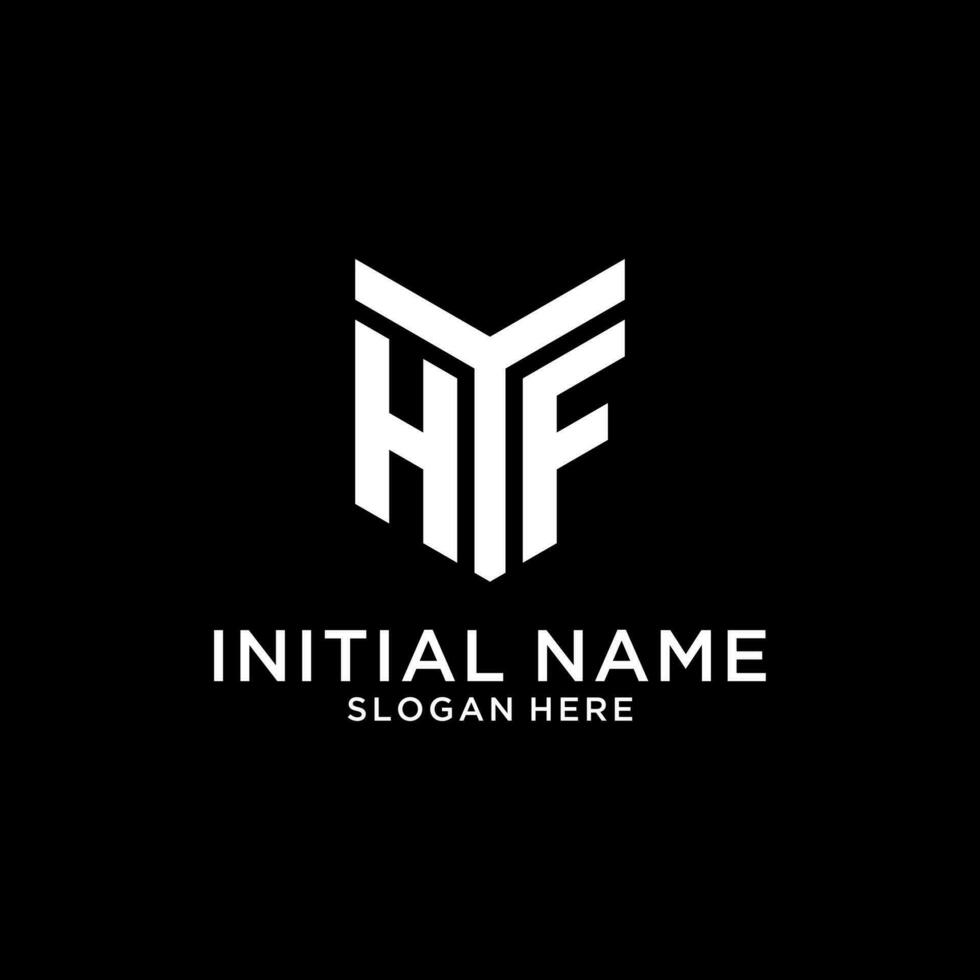 HF mirror initial logo, creative bold monogram initial design style vector
