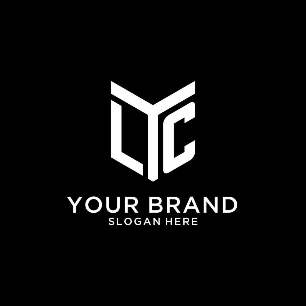 LC mirror initial logo, creative bold monogram initial design style vector
