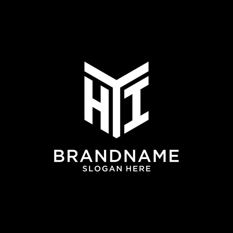 HI mirror initial logo, creative bold monogram initial design style vector