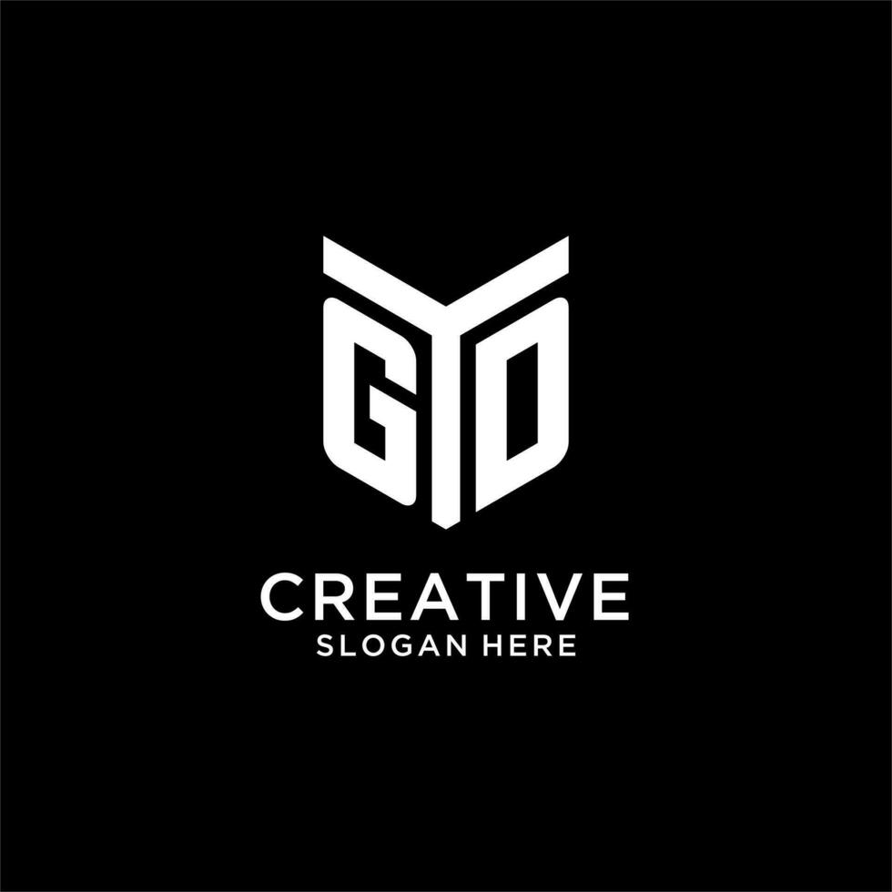 GD mirror initial logo, creative bold monogram initial design style vector
