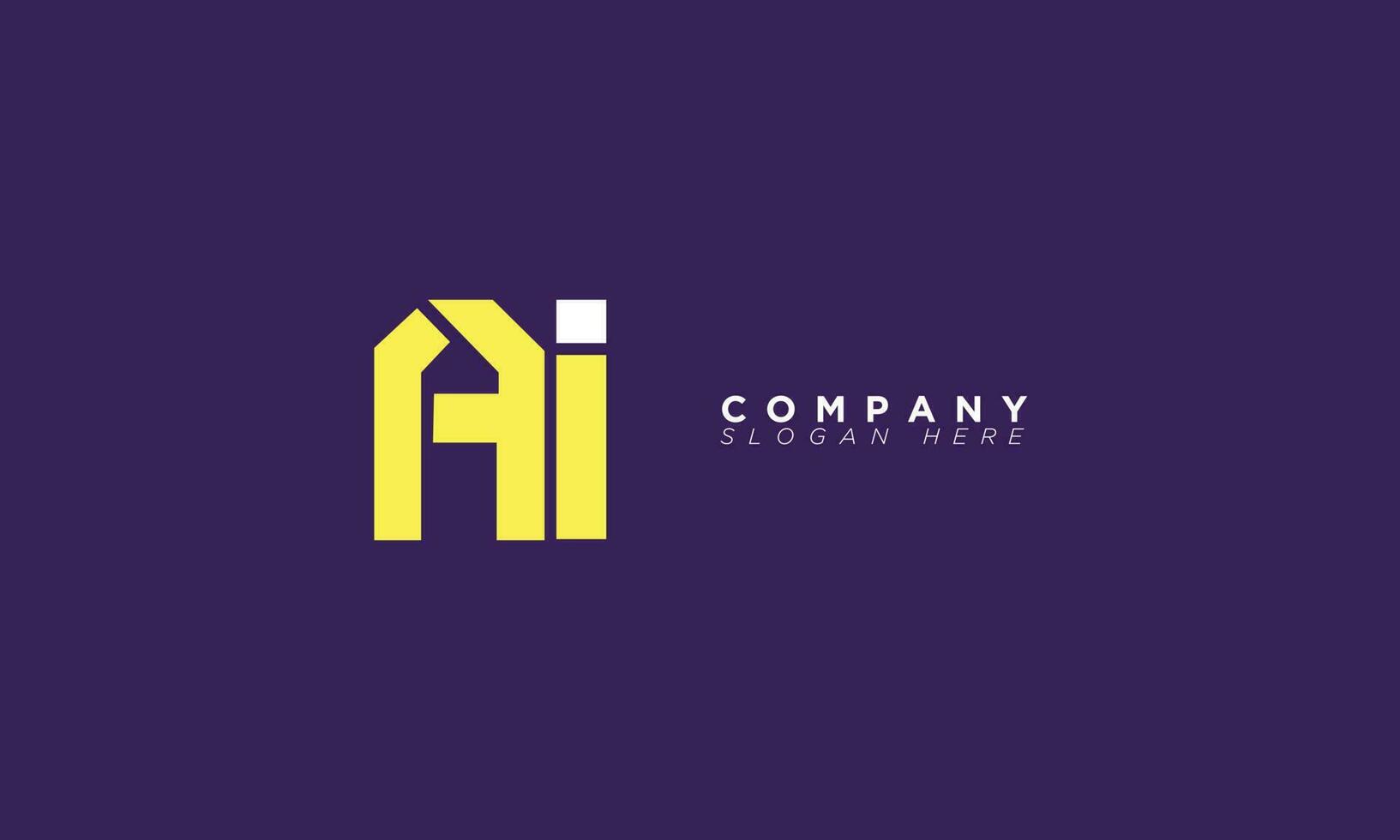 AI Alphabet letters Initials Monogram logo IA, A and I vector