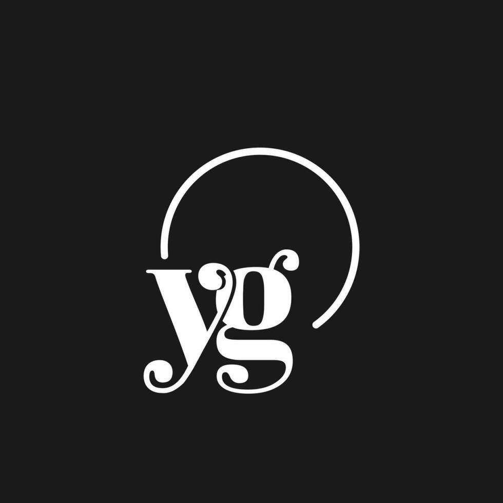 YG logo initials monogram with circular lines, minimalist and clean logo design, simple but classy style vector