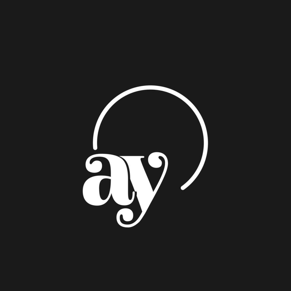 AY logo initials monogram with circular lines, minimalist and clean