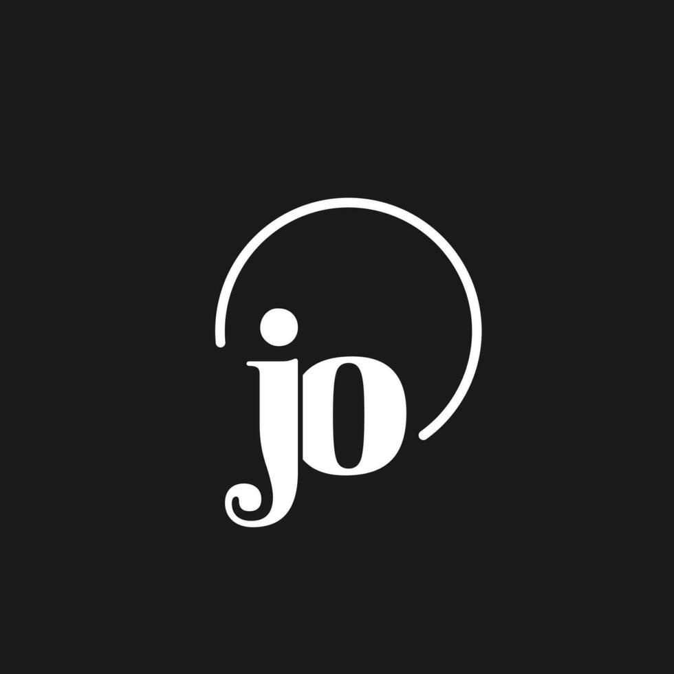 JO logo initials monogram with circular lines, minimalist and clean logo design, simple but classy style vector