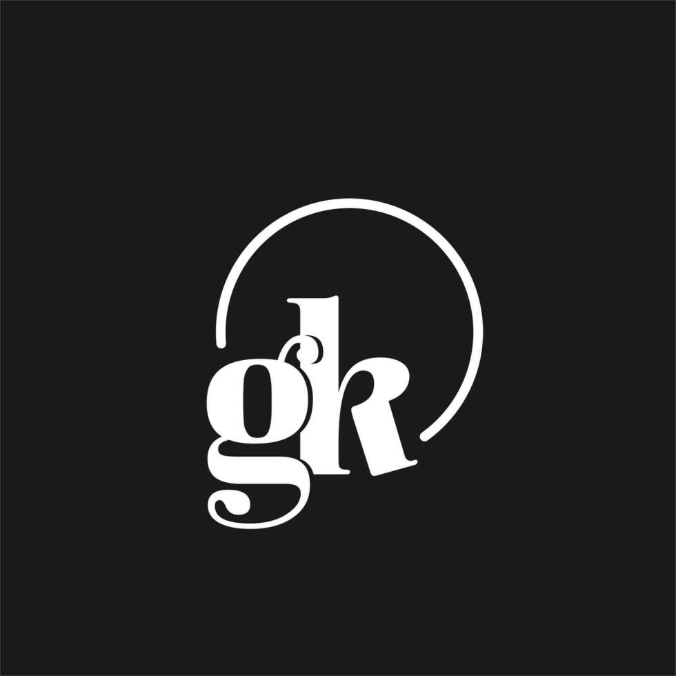 GK logo initials monogram with circular lines, minimalist and clean logo design, simple but classy style vector