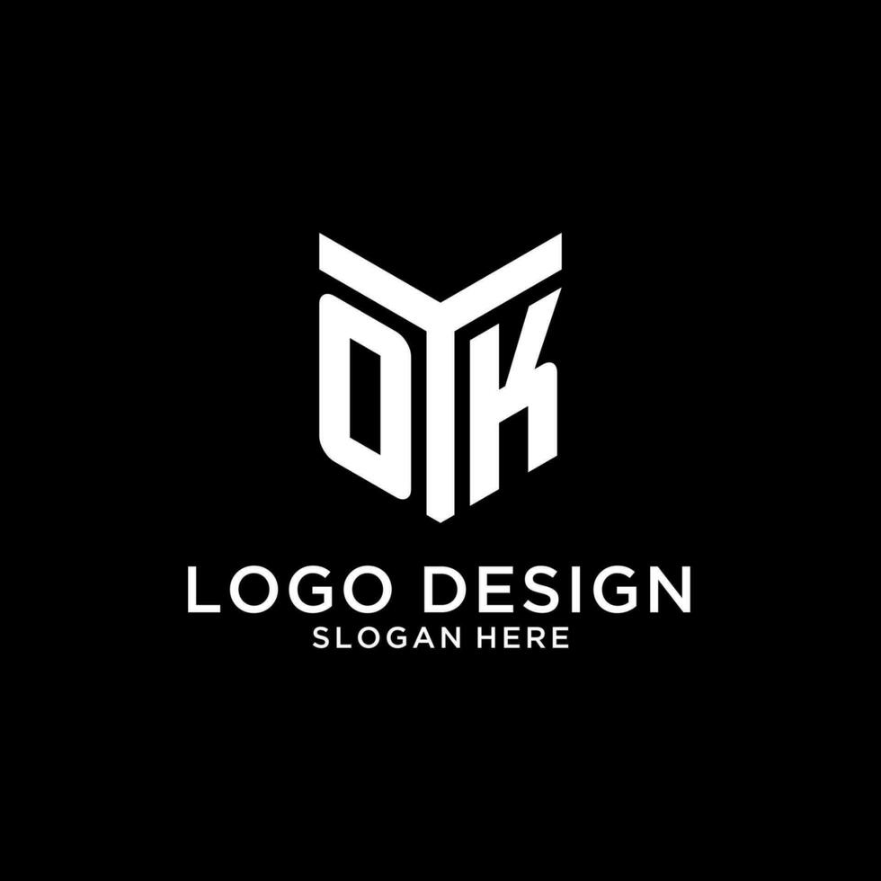OK mirror initial logo, creative bold monogram initial design style vector
