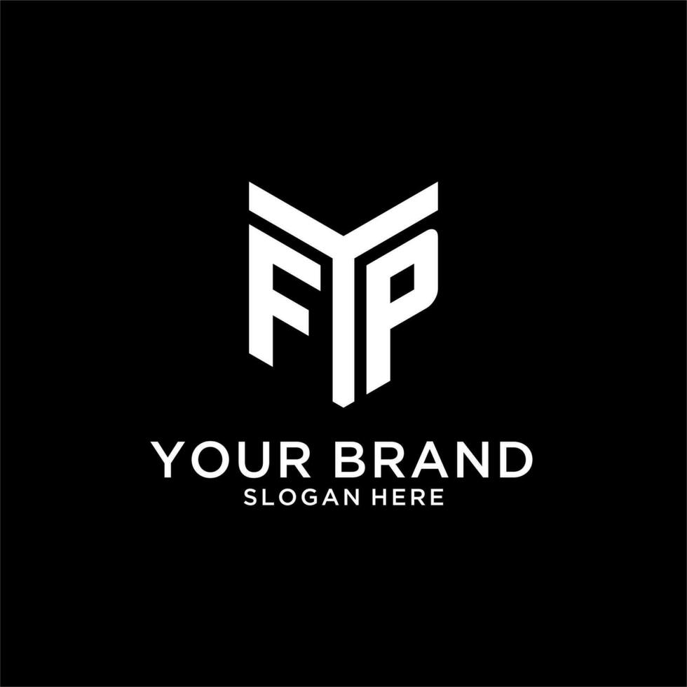 FP mirror initial logo, creative bold monogram initial design style vector