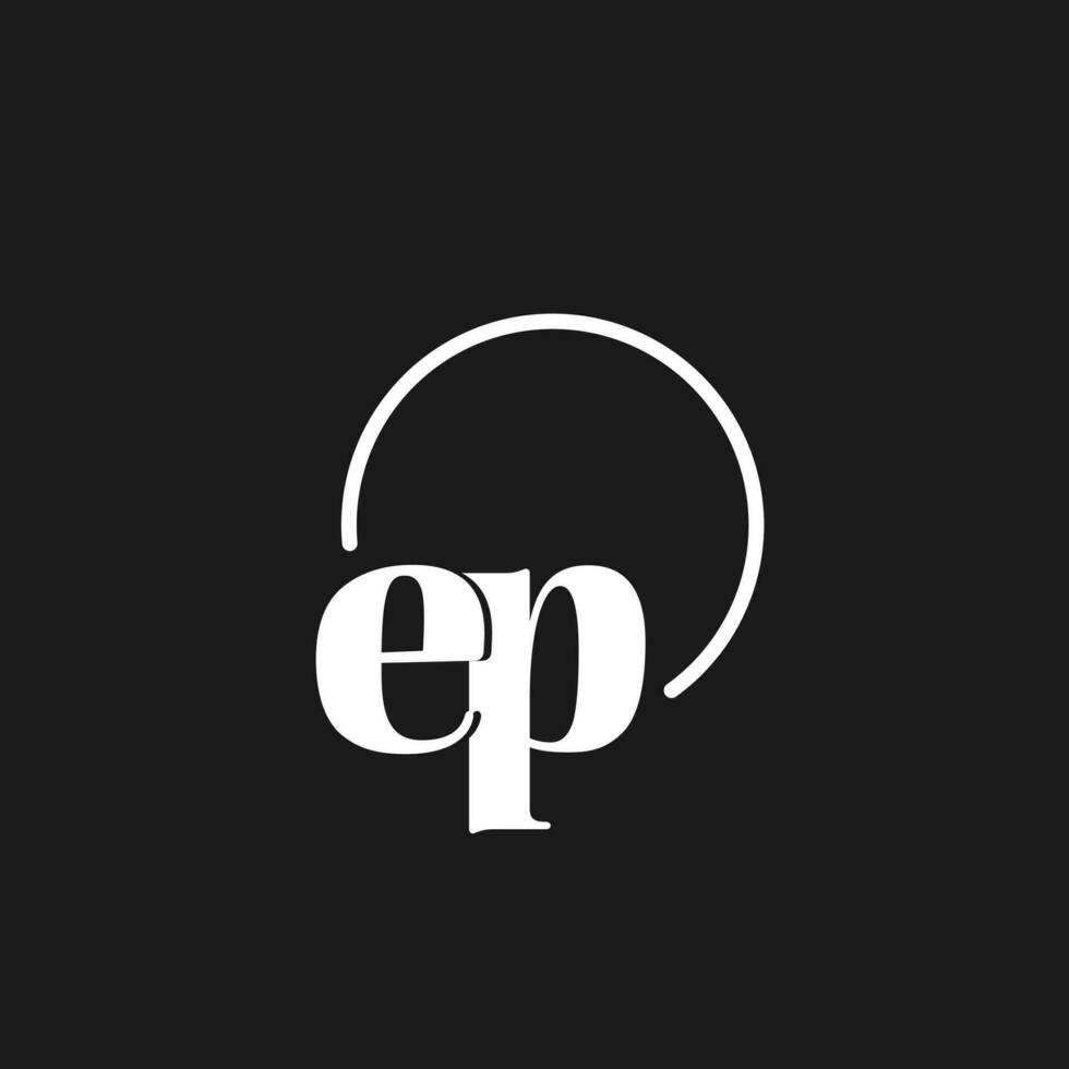 EP logo initials monogram with circular lines, minimalist and clean logo design, simple but classy style vector