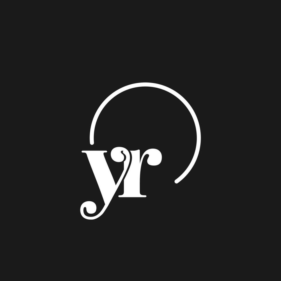 YR logo initials monogram with circular lines, minimalist and clean logo design, simple but classy style vector