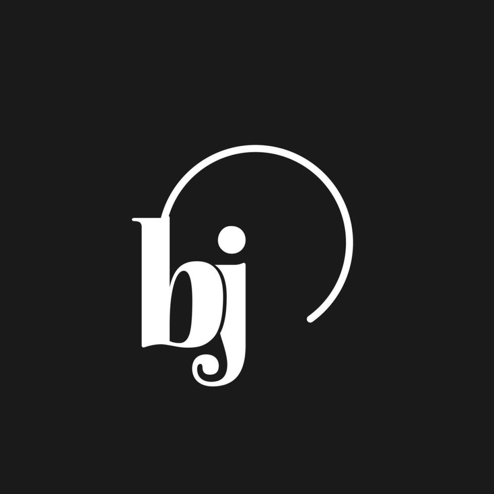 BJ logo initials monogram with circular lines, minimalist and clean logo design, simple but classy style vector