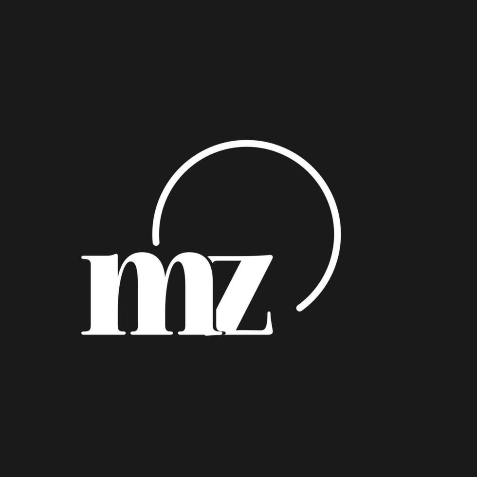 MZ logo initials monogram with circular lines, minimalist and clean logo design, simple but classy style vector