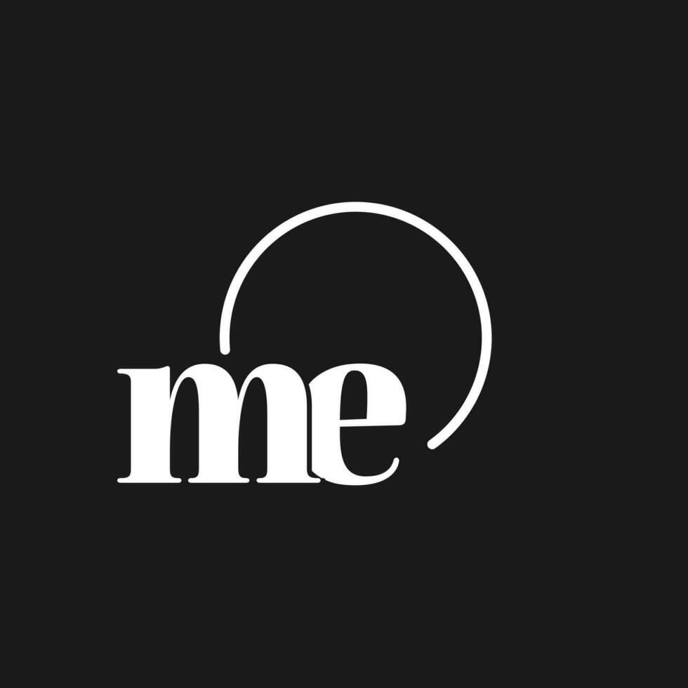 ME logo initials monogram with circular lines, minimalist and clean logo design, simple but classy style vector