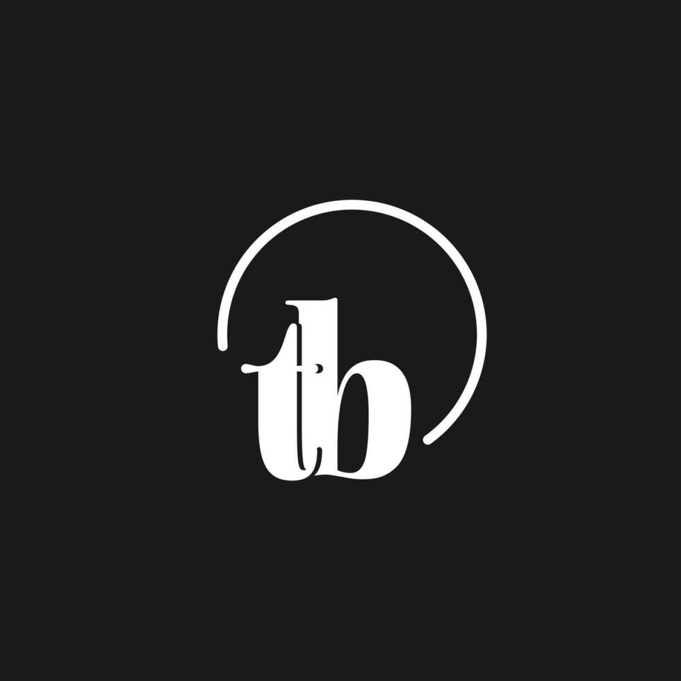 TB logo initials monogram with circular lines, minimalist and clean logo design, simple but classy style vector