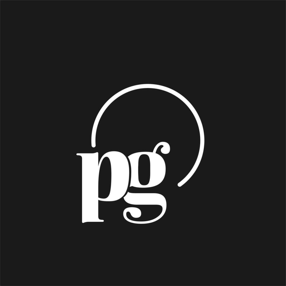 pg logo iniciales monograma con circular líneas, minimalista y limpiar logo diseño, sencillo pero de buen tono estilo vector