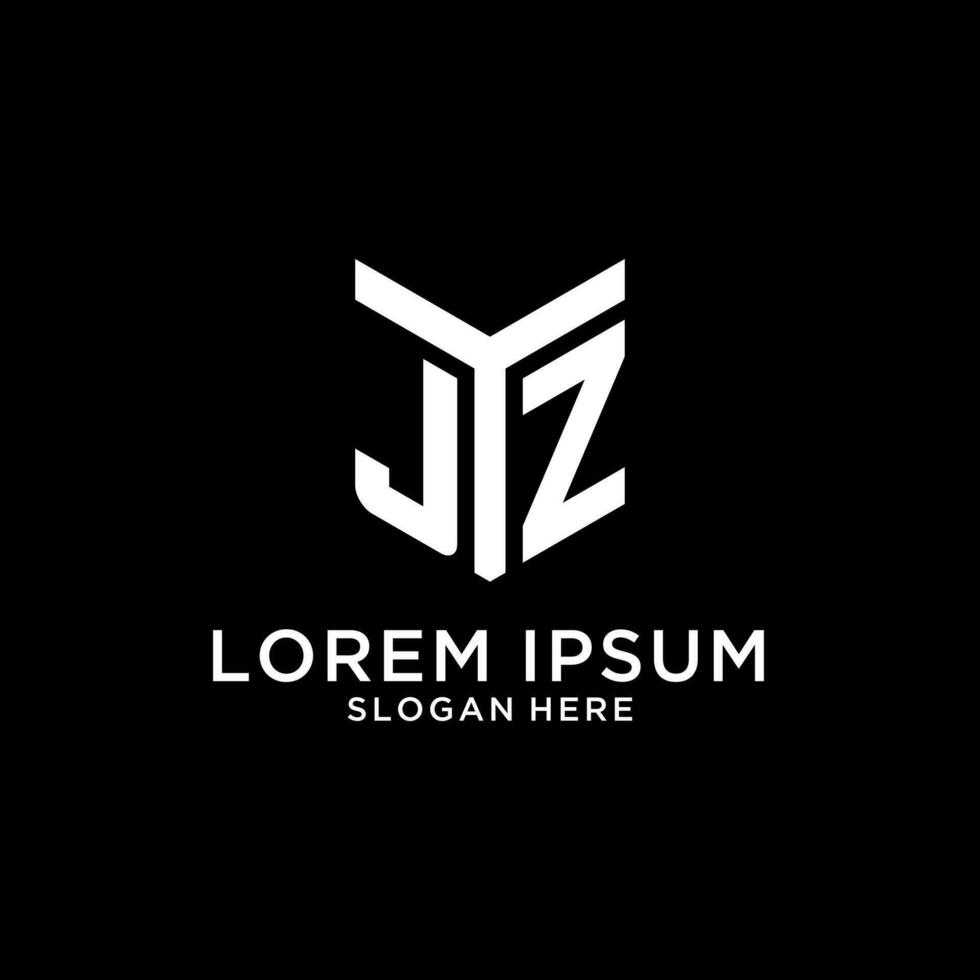 JZ mirror initial logo, creative bold monogram initial design style vector
