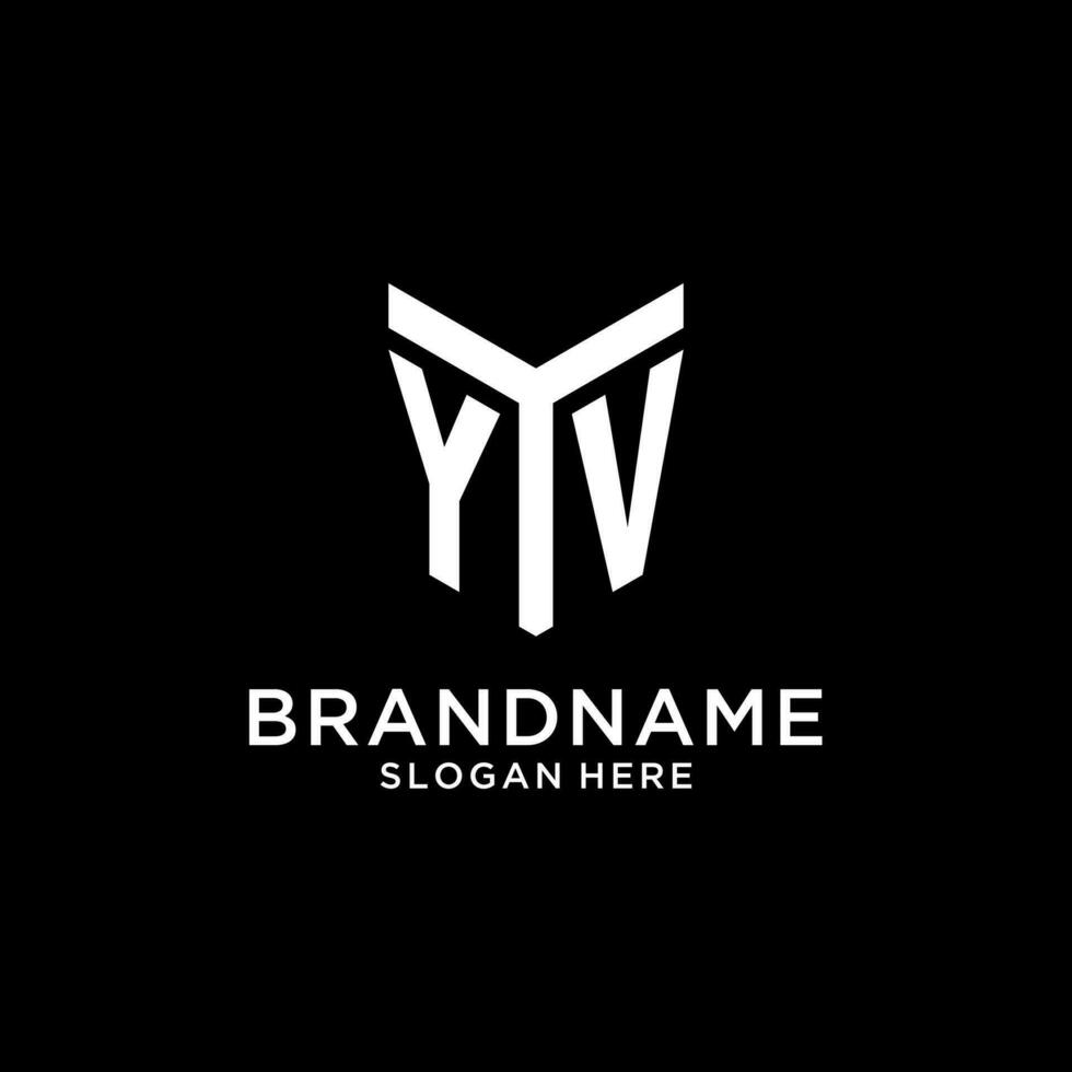 YV mirror initial logo, creative bold monogram initial design style vector