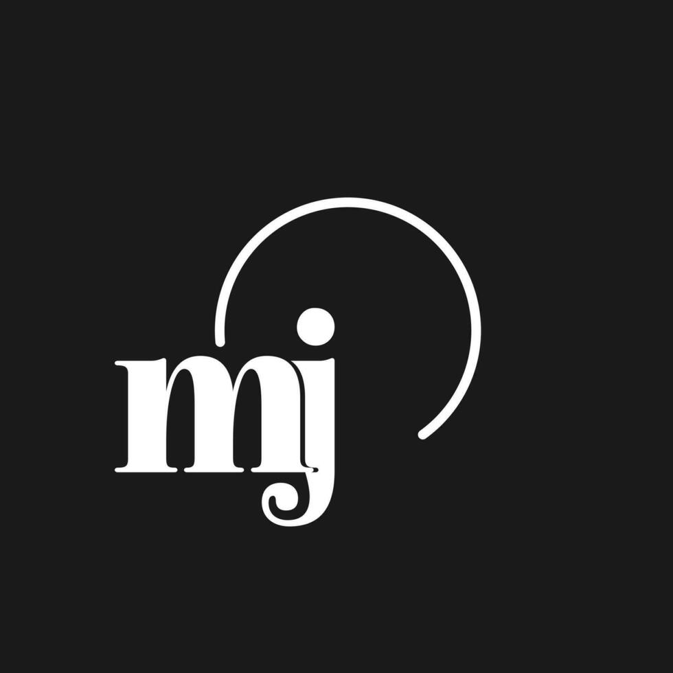 MJ logo initials monogram with circular lines, minimalist and clean logo design, simple but classy style vector