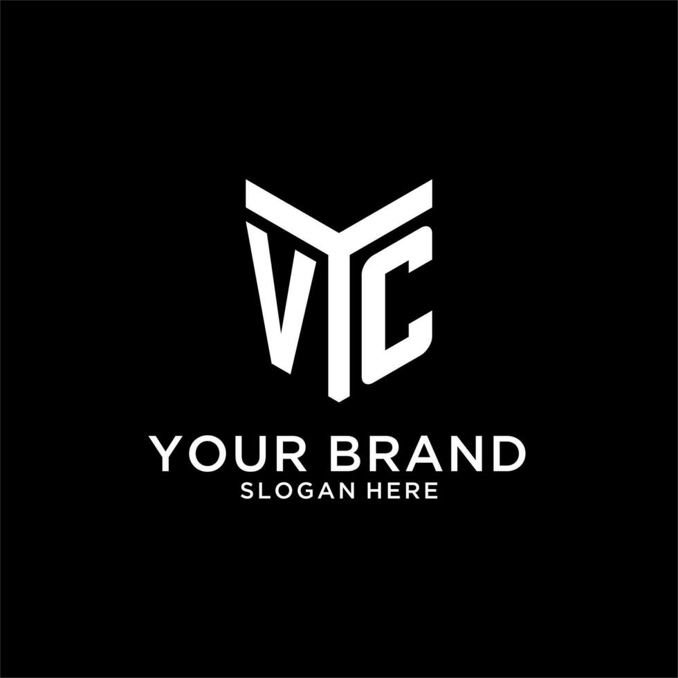 VC mirror initial logo, creative bold monogram initial design style vector