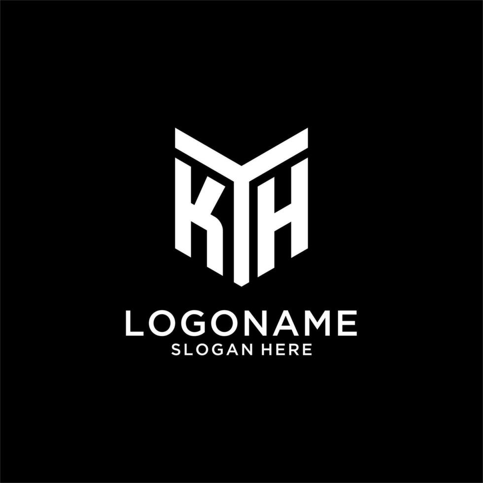 KH mirror initial logo, creative bold monogram initial design style vector