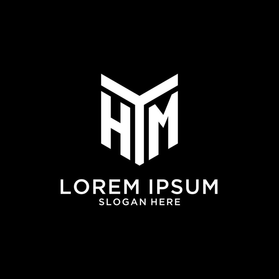 HM mirror initial logo, creative bold monogram initial design style vector