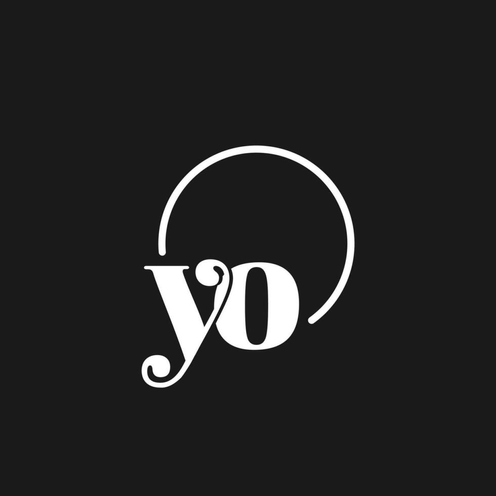 YO logo initials monogram with circular lines, minimalist and clean logo design, simple but classy style vector