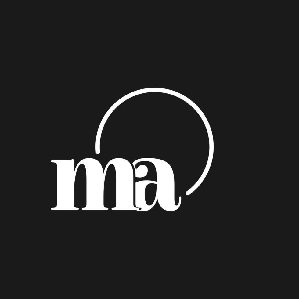 MA logo initials monogram with circular lines, minimalist and clean logo design, simple but classy style vector