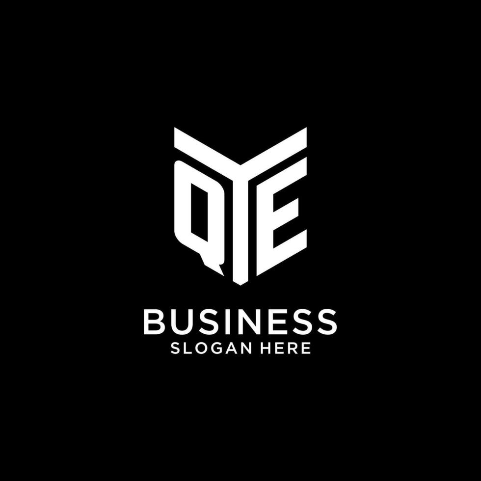 QE mirror initial logo, creative bold monogram initial design style vector
