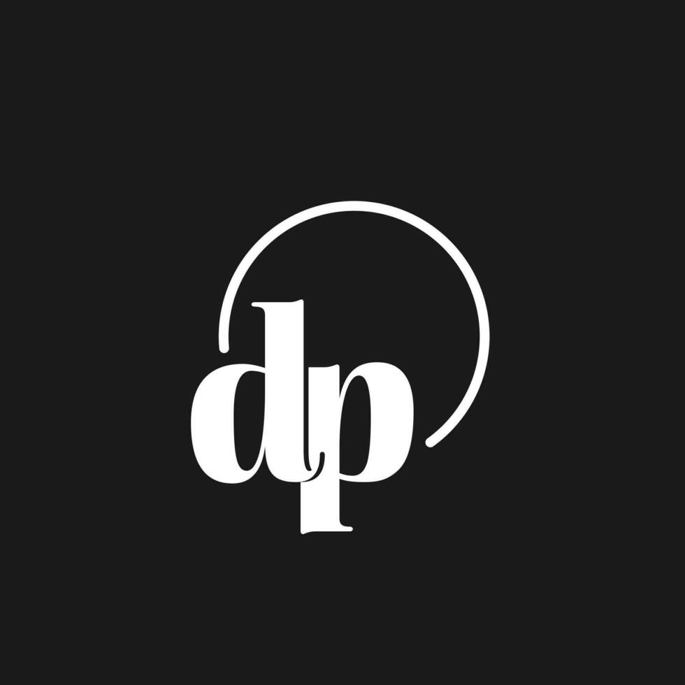DP logo initials monogram with circular lines, minimalist and clean
