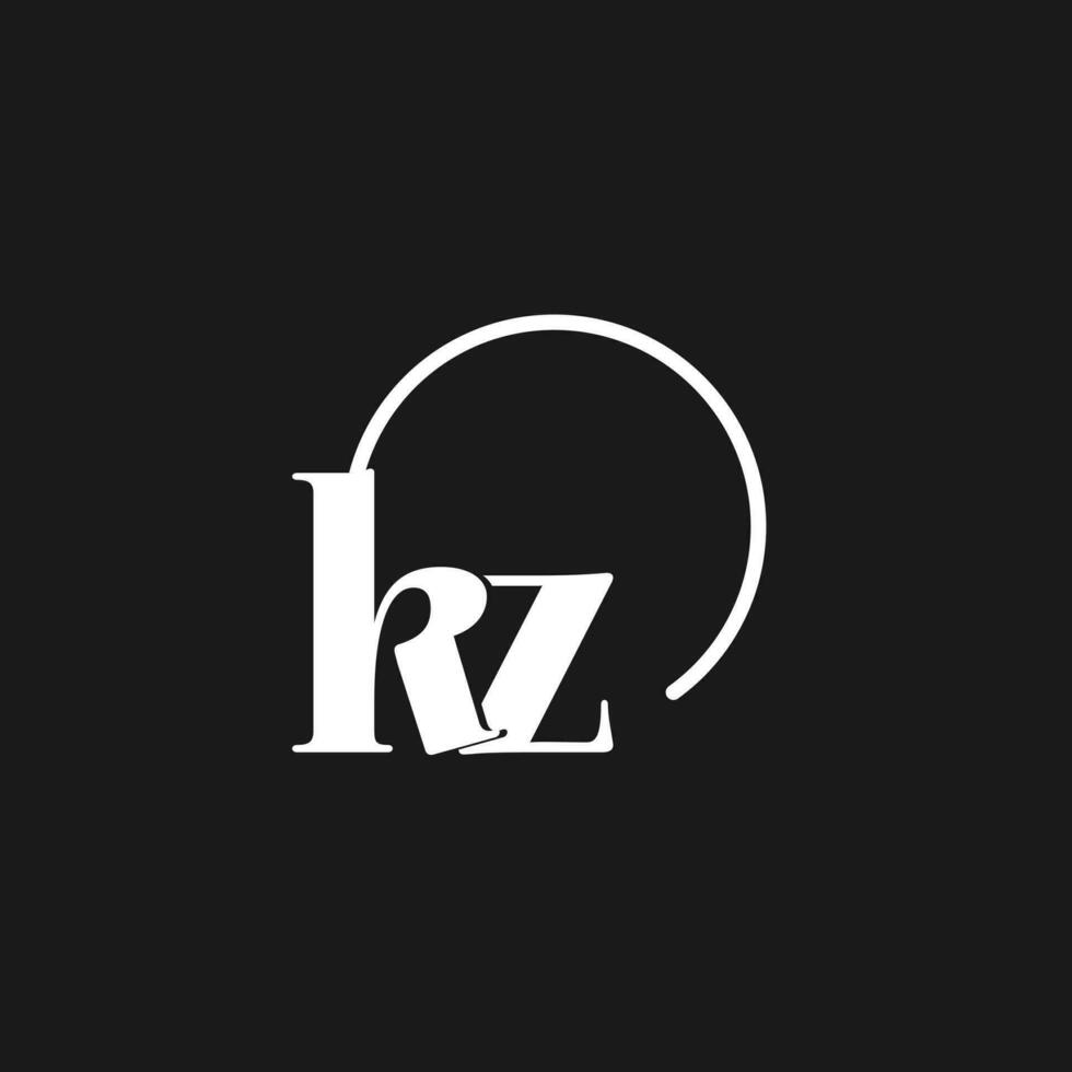 KZ logo initials monogram with circular lines, minimalist and clean logo design, simple but classy style vector