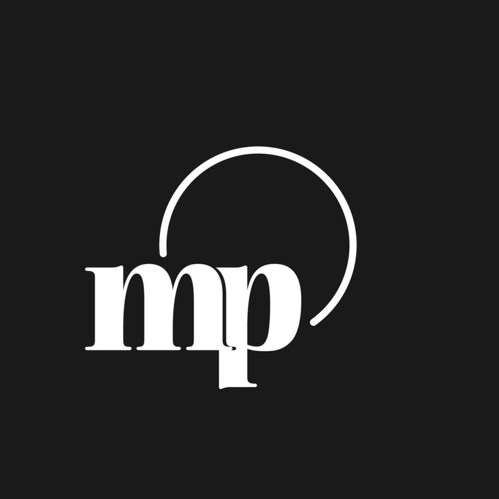 MP logo initials monogram with circular lines, minimalist and clean logo design, simple but classy style vector