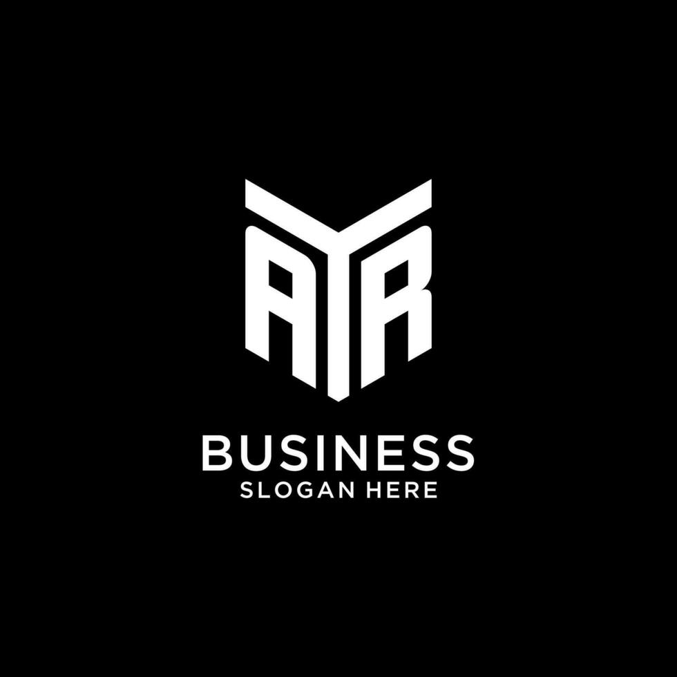 AR mirror initial logo, creative bold monogram initial design style vector