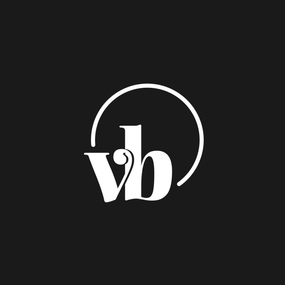VB logo initials monogram with circular lines, minimalist and clean logo design, simple but classy style vector