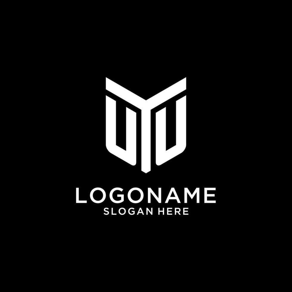 UU mirror initial logo, creative bold monogram initial design style vector